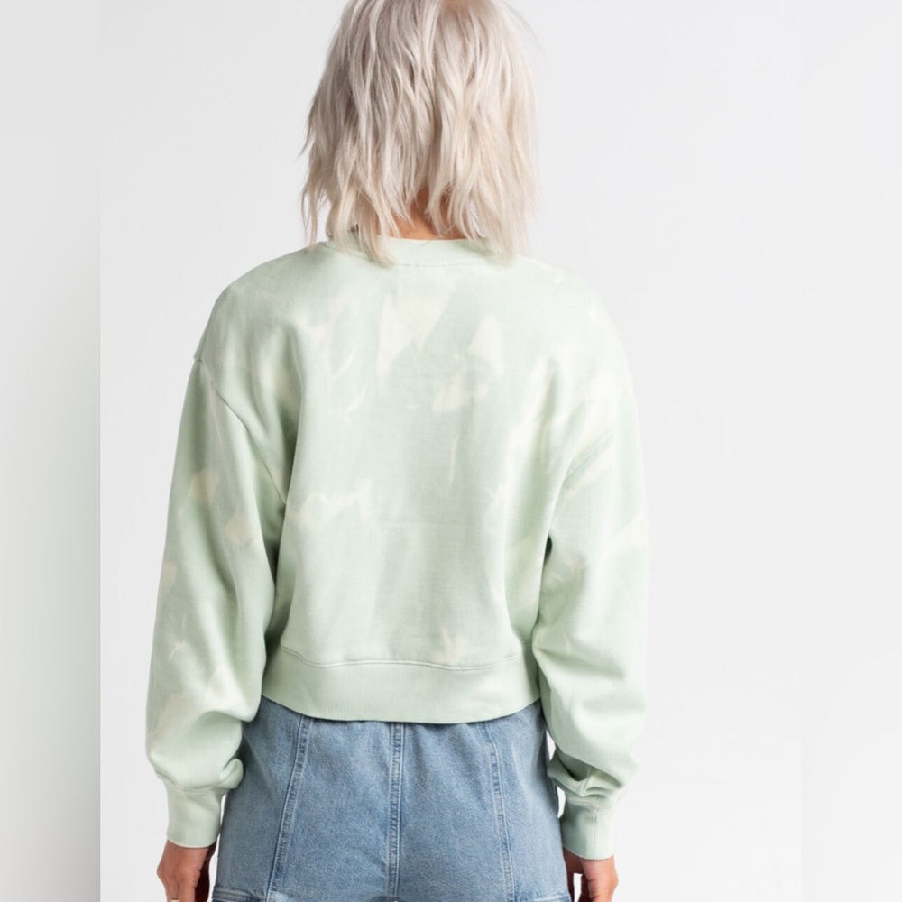 Vans Mint Tie Dye Water Wash Crewneck Cropped Sweatshirt Large - Picture 14 of 14